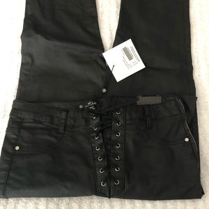NWT Missguided biker black pants size 6